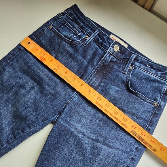 Driftwood Colette Jeans Womens 25 Blue Embroidered Floral Hems Dark Wash Stretch - Picture 10 of 14